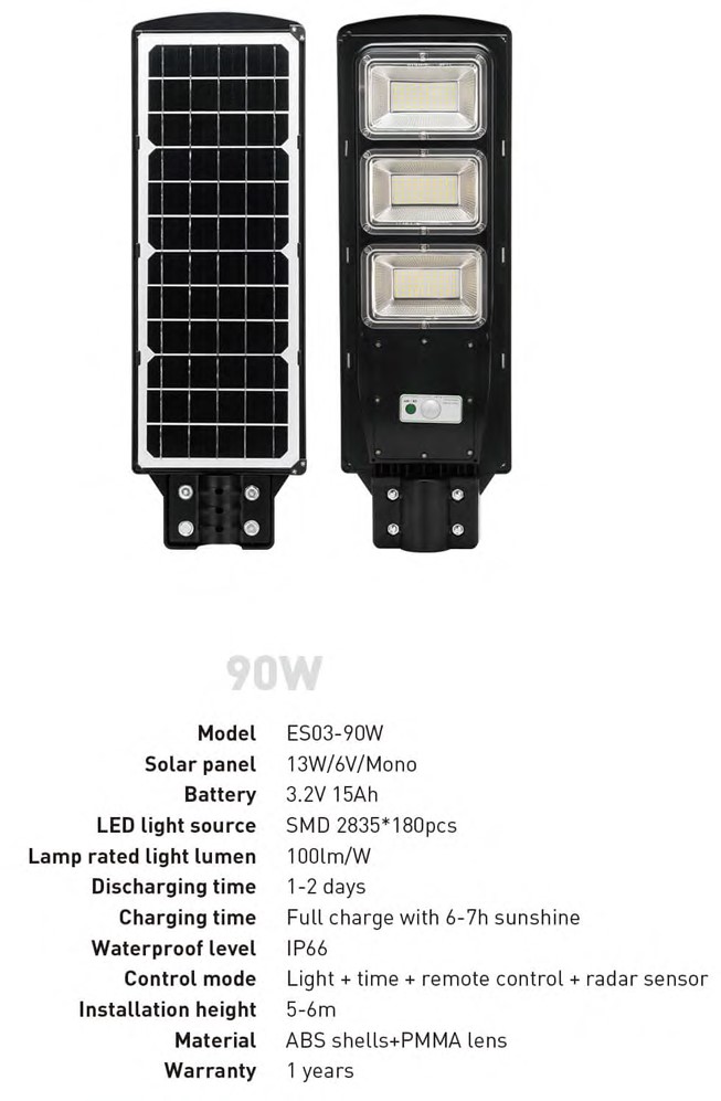 Solar lamp with specification