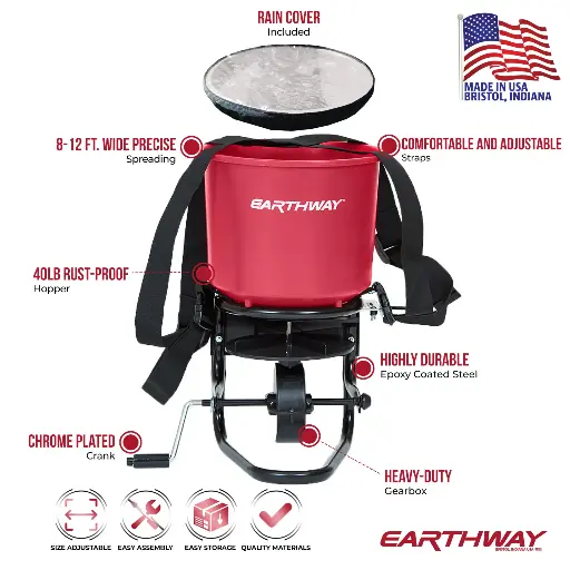 Професионален 18кг. Разпръсквач с ръчна манивела EarthWay 3100